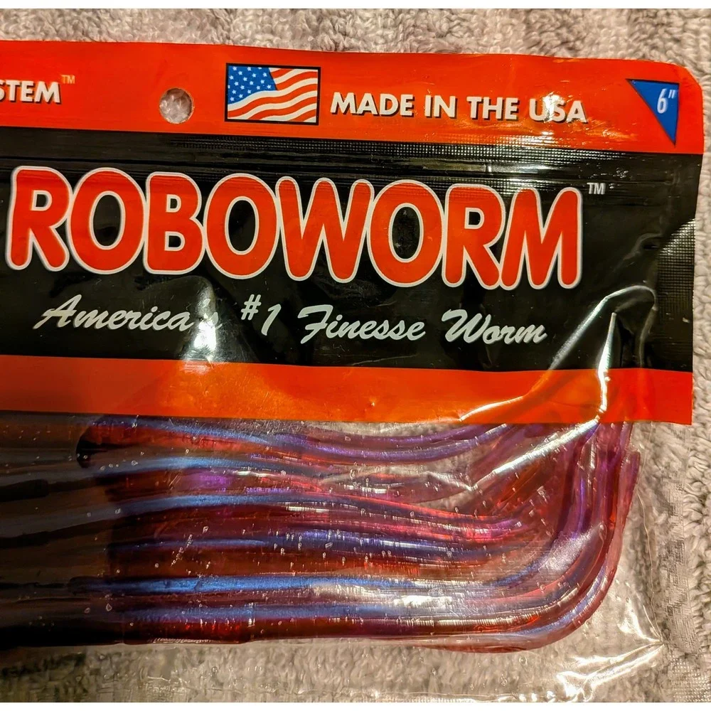 Roboworm 6 Straight‎ Tail Morning Dawn Salt Release System Fishing Lures 10